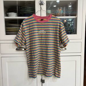 Odd Future Men’s Large Multi Colored Striped Short Sleeve Cotton Tee